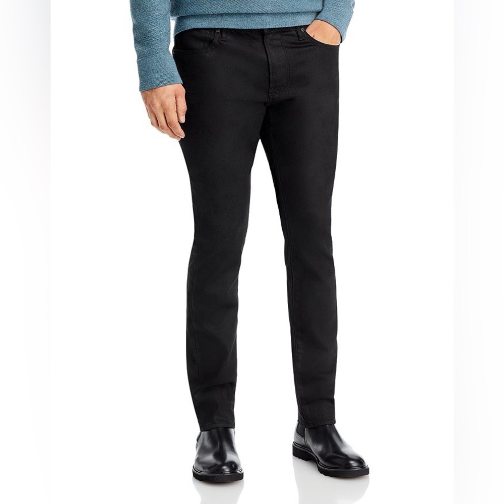 (JZ-66) John Varvatos Bowery Slim Straight Fit Jeans In Jet Black - Picture 2 of 6